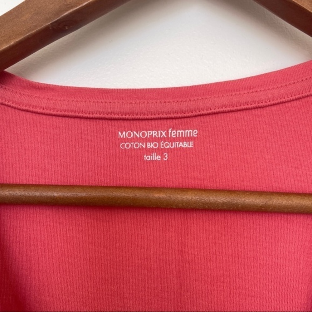 Dress t-shirt sleeveless pink Vneck Monoprix L salmon color - Picture 3 of 3